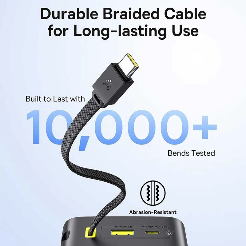 پاوربانک 22 وات بیسوس مدل EnerFill FC51 Bipow 2 Pro ظرفیت 30000 میلیآمپرساعت به همراه کابل متصل USB-C