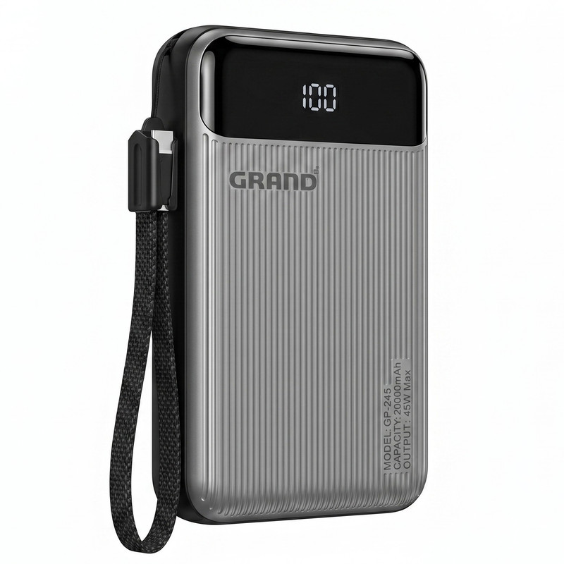 پاوربانک 45 وات گرند اسکای مدل GP-245 ظرفیت 20000 میلی‌آمپرساعت