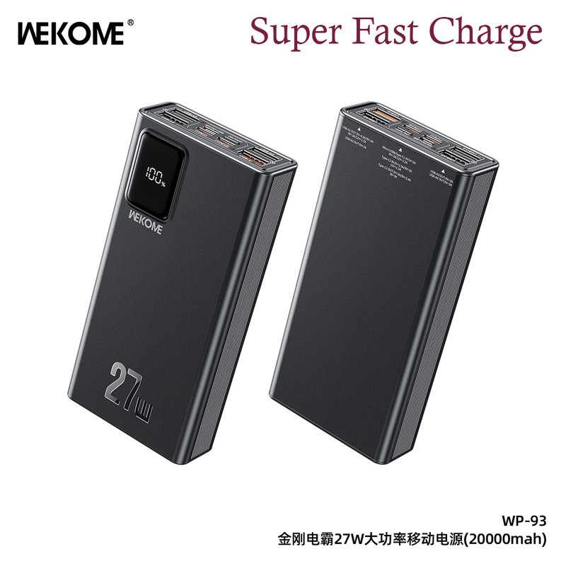 پاوربانک ویکام مدل WP-93 27W Super fast ظرفیت 20000 میلی آمپر ساعت