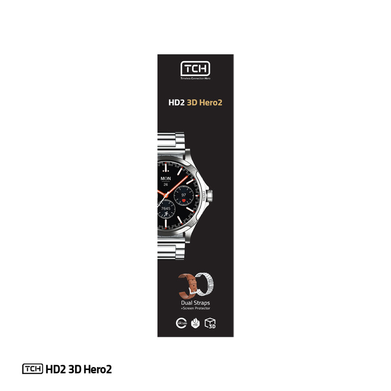 ساعت هوشمند تی سی اچ مدل TCH HD2 3D Hero2 دارای قابلیت های کنترل موسیقی (Music Player)، پشتیبانی از زبان فارسی در منو و سیستمعامل، قابلیت مکالمه از طریق بلوتوث بند فلز