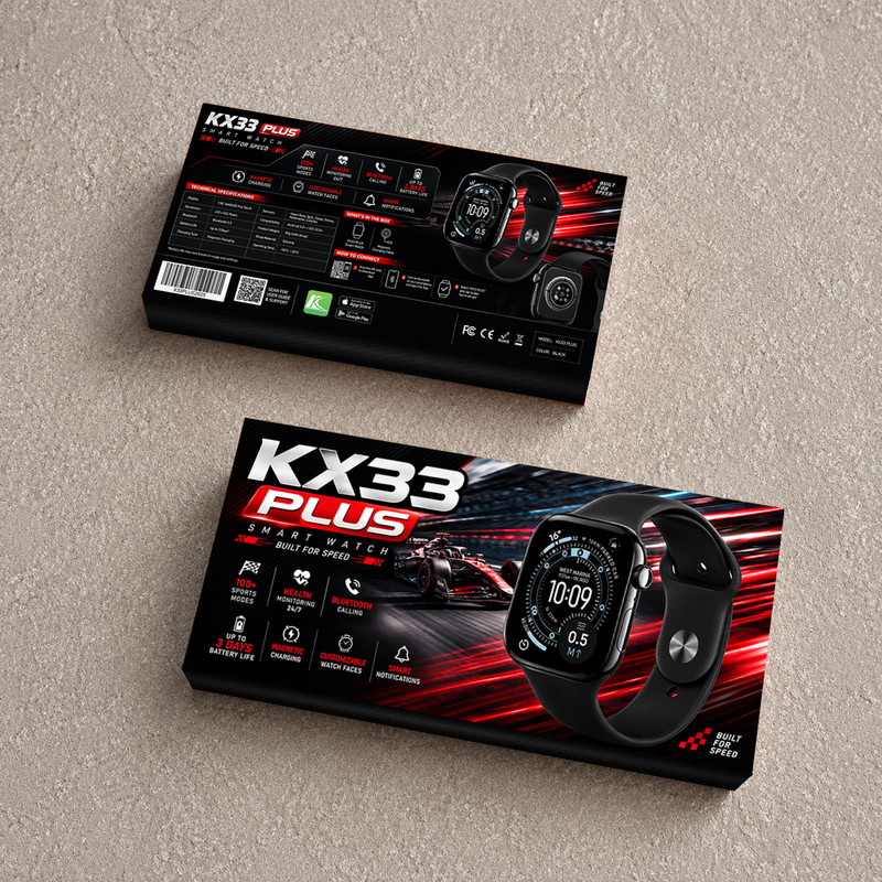 ساعت هوشمند 46 میلی متری مدل KX33 PLUS با بند سیلیکونی