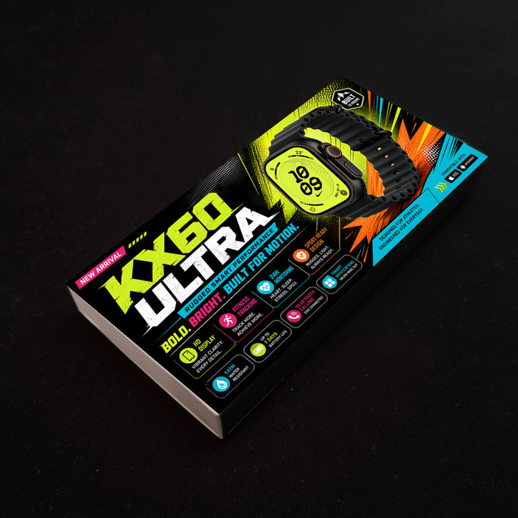 ساعت هوشمند 49 میلی متری مدل KX60 ULTRA با بند سلیکونی