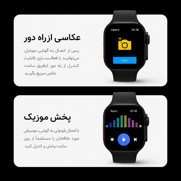 ساعت هوشمند 49 میلی متری زد تی مدل مکس 20 با بند سیلیکونی به همراه هدفون بلوتوثی