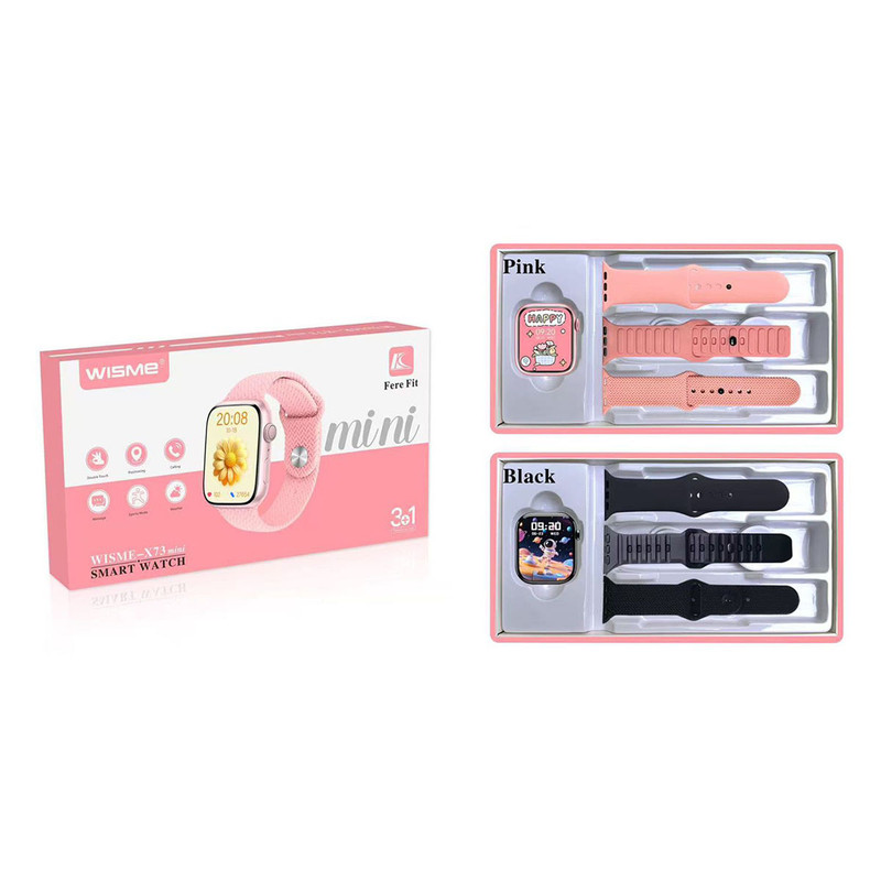 ساعت هوشمند 36 میلی متری ویسمی مدل X73 Mini با بند سیلیکونی