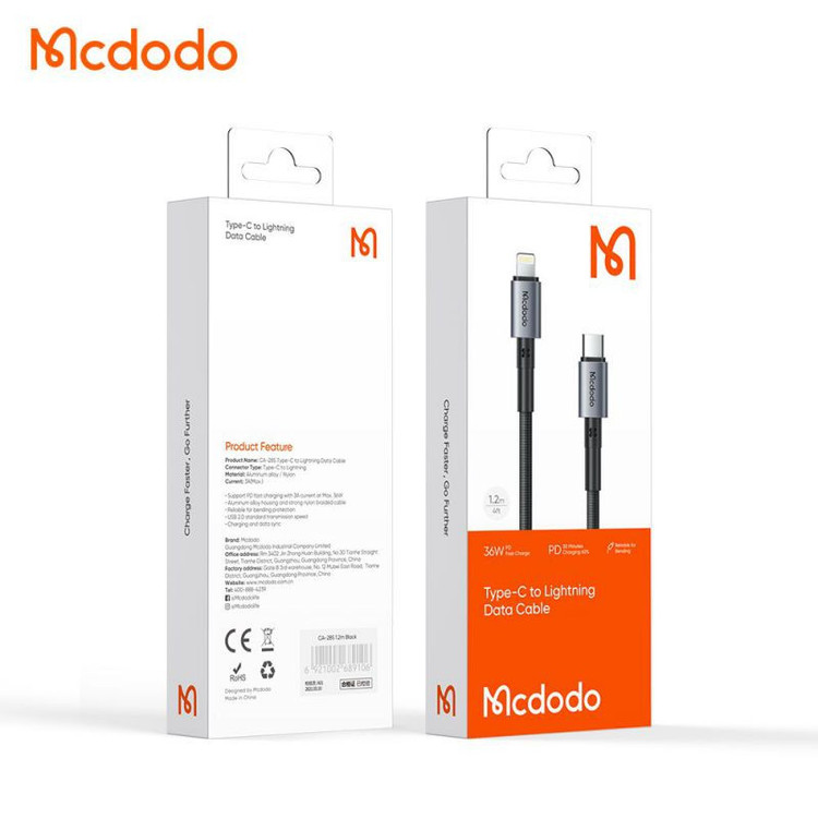 کابل تبدیل لایتنینگ به USB-C مک دودو مدل CA-2850 طول 1.2 متر