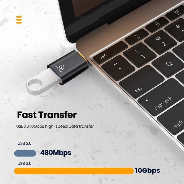 مبدل USB-C به USB 3.0 مدل OTG-6A-120W