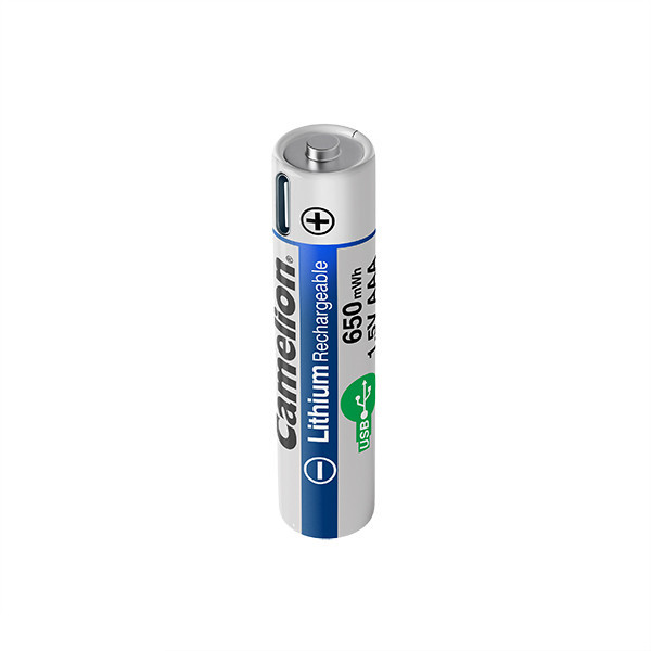 باتری نیم قلمی قابل شارژ کملیون مدل 1.5VLi-AAA650 بسته دو عددی