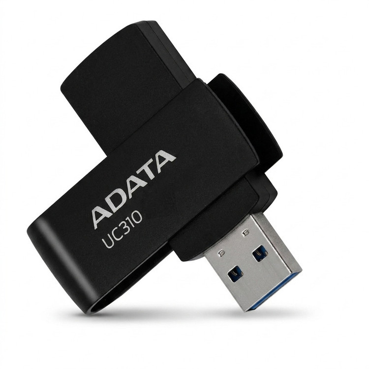 فلش مموری ای دیتا مدل UC310 ظرفیت 64 گیگابایت با رابط USB 3.2 Gen1، طراحی چرخشی، سازگار با ویندوز، مک، لینوکس، بدون نیاز به نصب درایور و مناسب استفاده در کامپیوتر، لپتاپ، گوشی و تلویزیون