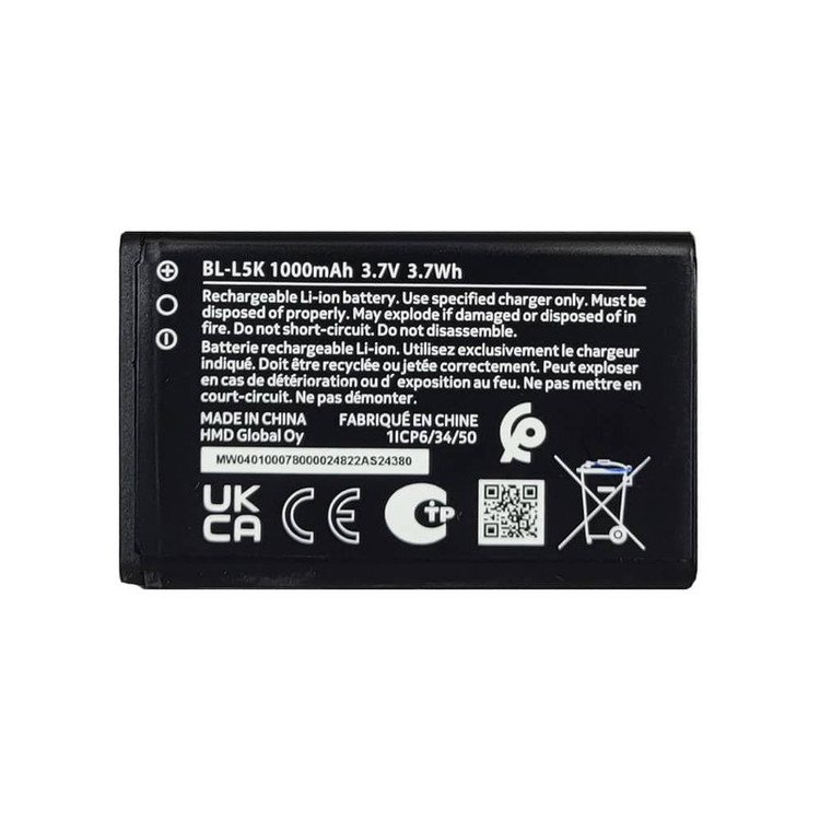 باتری موبایل مدل BL-L5K ظرفیت 1000 میلی آمپر ساعت مناسب برای گوشی موبایل نوکیا 105 2023