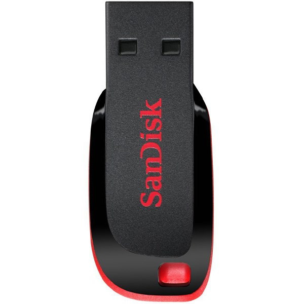 فلش مموری 16 گیگابایت سن دیسک مدل Cruzer Blade CZ50 با رابط USB 2.0 Type-A، طراحی بدون درپوش و قابلیت رمزگذاری اطلاعات