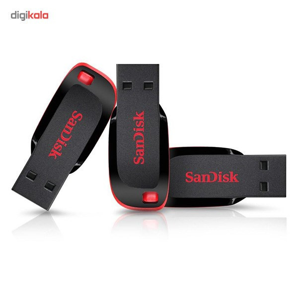 فلش مموری 16 گیگابایت سن دیسک مدل Cruzer Blade CZ50 با رابط USB 2.0 Type-A، طراحی بدون درپوش و قابلیت رمزگذاری اطلاعات