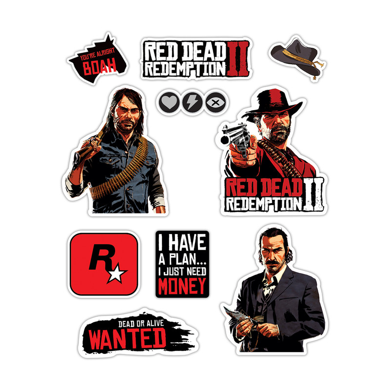 استیکر لپ تاپ مدل رد دد ریدمپشن red dead redemption مجموعه 10 عددی