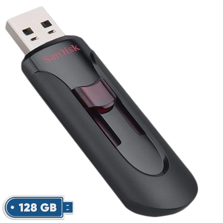 فلش مموری سن دیسک مدل CZ600 ظرفیت 128 گیگابایت رابط USB 3.0 Type-A کشویی، سرعت انتقال 150 مگابایت بر ثانیه، سازگار با گوشی، تبلت، کامپیوتر، لپتاپ و تلویزیون