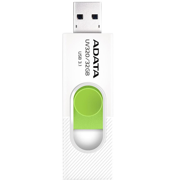 فلش مموری 32 گیگابایت ای دیتا مدل UV320 با درگاه USB 3.1 کشویی و سازگار با ویندوز، مک و لینوکس، مناسب انتقال سریع اطلاعات تا 10 گیگابیت بر ثانیه