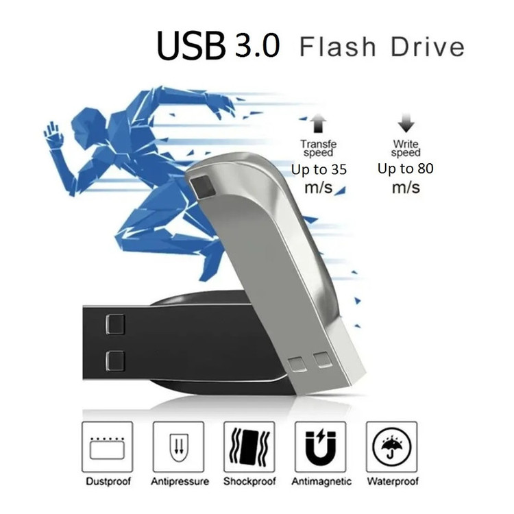 فلش مموری 64 گیگابایت سمگپرس مدل UDP Plus با رابط USB 3.0، بدنه آلیاژ فولاد و مقاومت در برابر شوک و لرزش