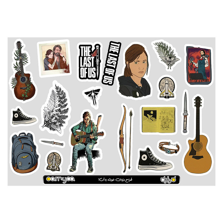 استیکر لپ تاپ و موبایل کارنیکا طرح بازی لست آف آس مدل 2 The Last of Us کد 111236 مجموعه 21 عددی