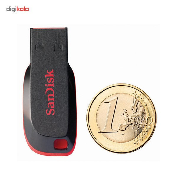فلش مموری سن دیسک Cruzer Blade CZ50 ظرفیت 32 گیگابایت با رابط USB 2.0، سرعت انتقال 30 مگابایت بر ثانیه، طراحی بدون درپوش و بدنه مات مقاوم در برابر لک و اثر انگشت، دارای شیار اتصال بند و نرمافزار امنیتی