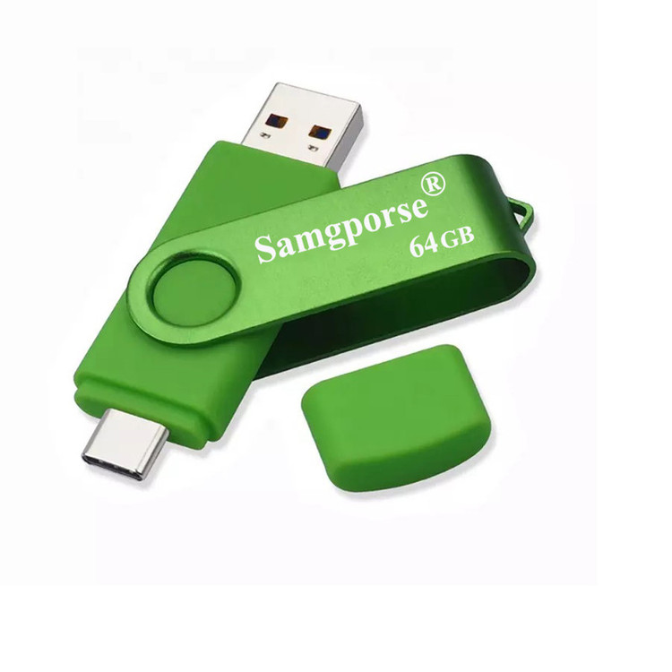 فلش مموری 64 گیگابایتی سمگپرس OTG با رابط USB Type-C و USB 2.0، مقاوم در برابر گرد و غبار، ضداثر انگشت و لک