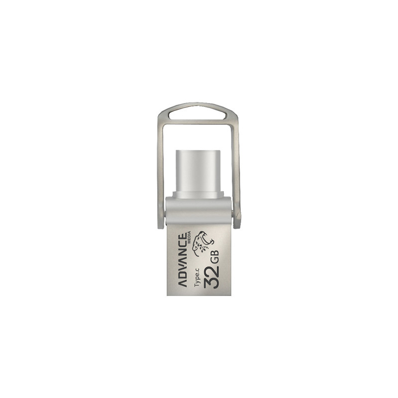 فلش مموری 32 گیگابایتی ادونس مدل T142، با رابط‌های USB Type-C و USB Type-A، استاندارد USB 3.2 Gen2، بدنه فلزی و طراحی بدون درپوش