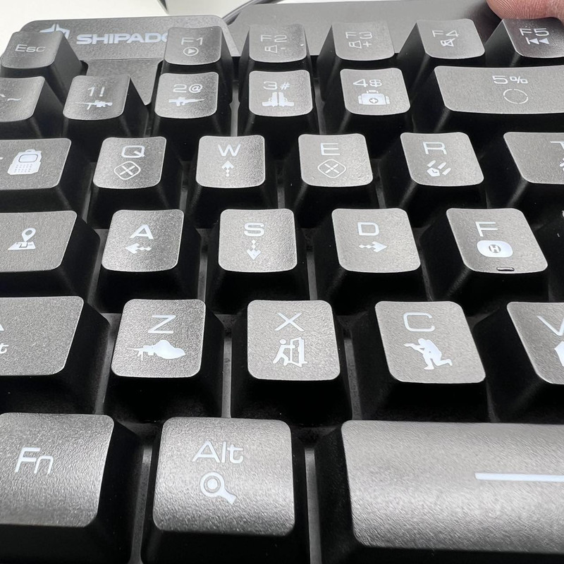 کیبورد گیمینگ شیپادو مدل RGBF6، سوییچ ممبران، Tenkeyless، نورپردازی LED RGB