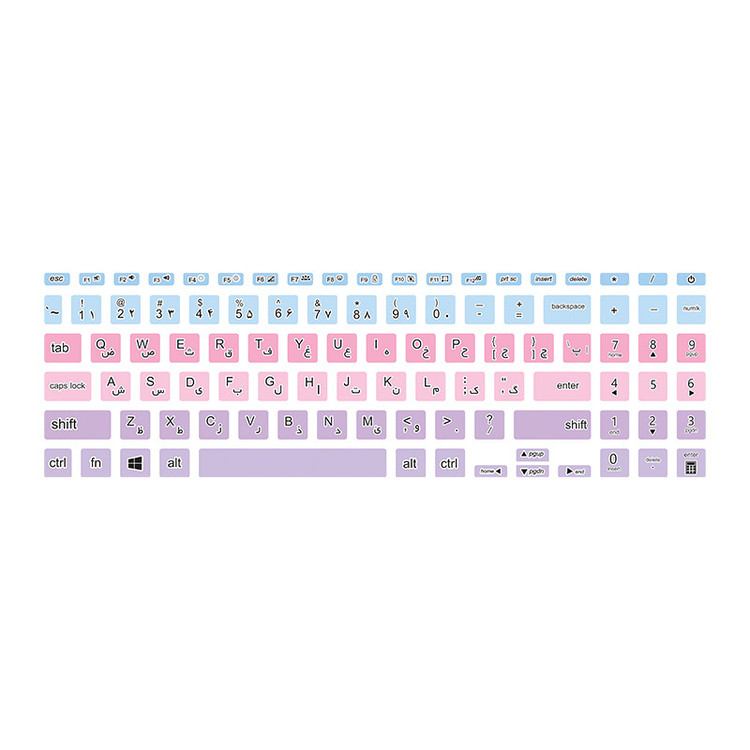 برچسب حروف فارسی کیبورد توییجین و موییجین مدل colors 24 مناسب برای لپ تاپ ایسوس Vivobook 15 X513,K513