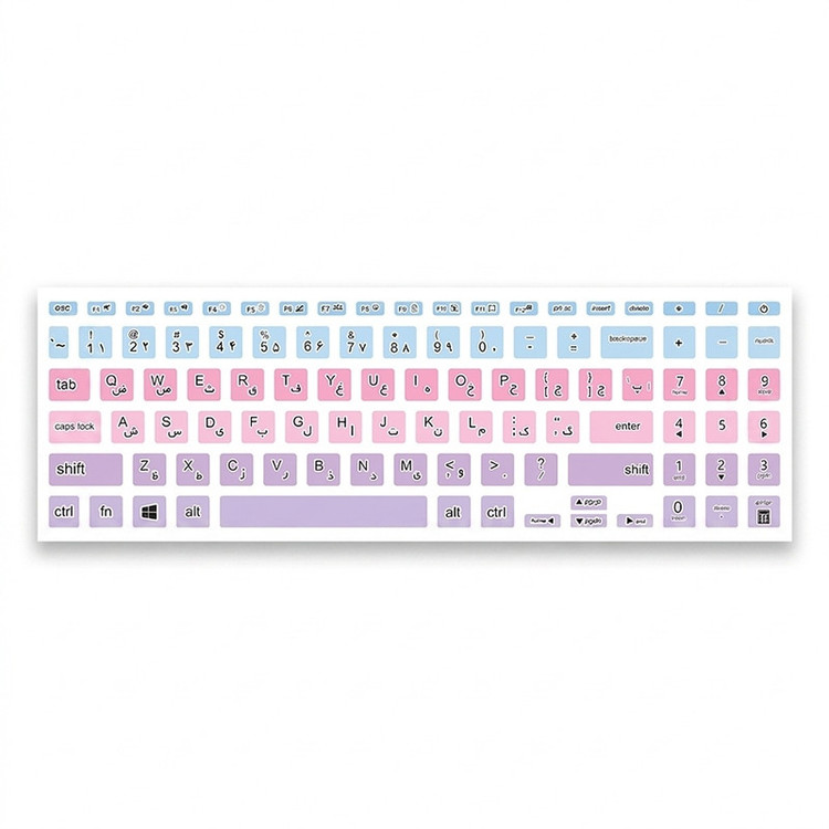 برچسب حروف فارسی کیبورد توییجین و موییجین مدل colors 24 مناسب برای لپ تاپ ایسوس Vivobook 15 X513,K513