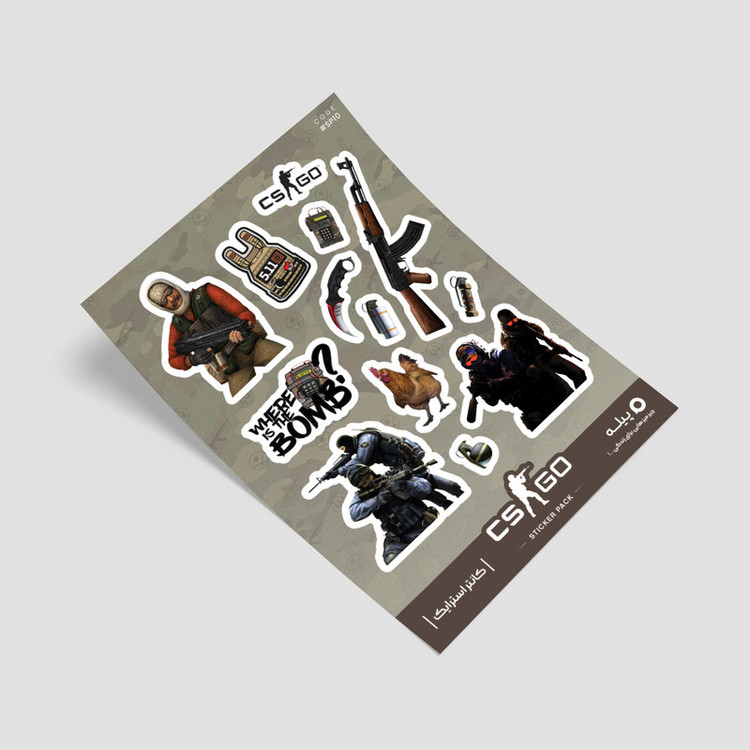 استیکر لپ تاپ و موبایل پیله طرح بازی کانتر استرایک مدل CS GO کد SP10 مجموعه 13 عددی