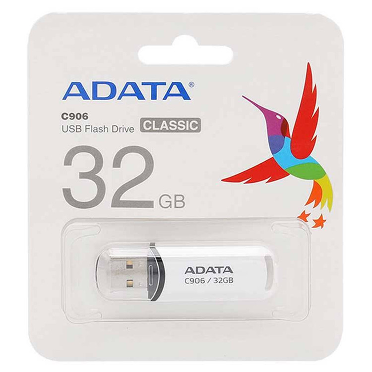 فلش مموری ای دیتا مدل C906 با ظرفیت 32 گیگابایت، رابط USB 2.0 و طراحی درپوشدار قابل حمل