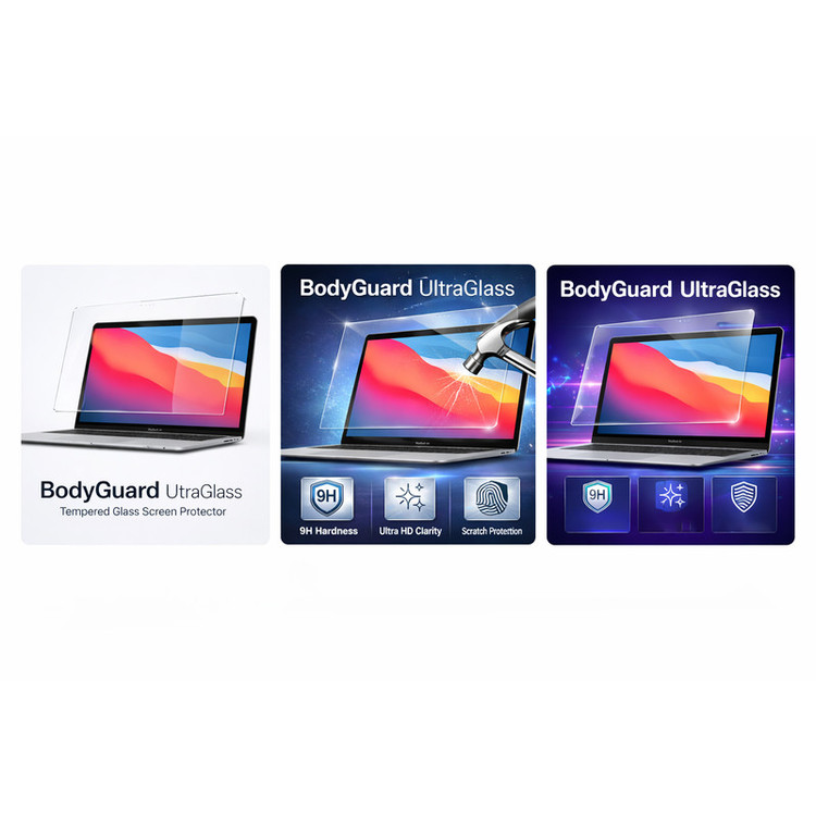محافظ صفحه نمایش شیشه ای بادیگارد مدل TabG مناسب برای لپ تاپ اپل MacBook Air 13.3 inch M1 / MacBook Pro 13.3 inch M1 M2