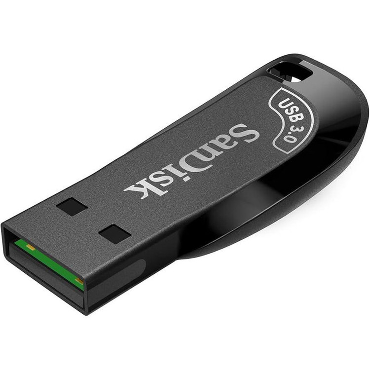 فلش مموری سن دیسک مدل ULTRA SHIFT CZ410 ظرفیت 32 گیگابایت، رابط USB 3.1 با سرعت خواندن 100 مگابایت بر ثانیه، مناسب ضبط خودرو و تلویزیون، دارای نرمافزار امنیتی SanDisk SecureAccess و بازیابی فایل RESCUEPRO DELUXE