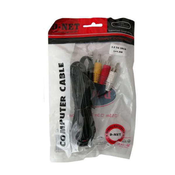 کابل تبدیل 1 به 3 دی-نت مدل 3RCA طول 1.5 متر