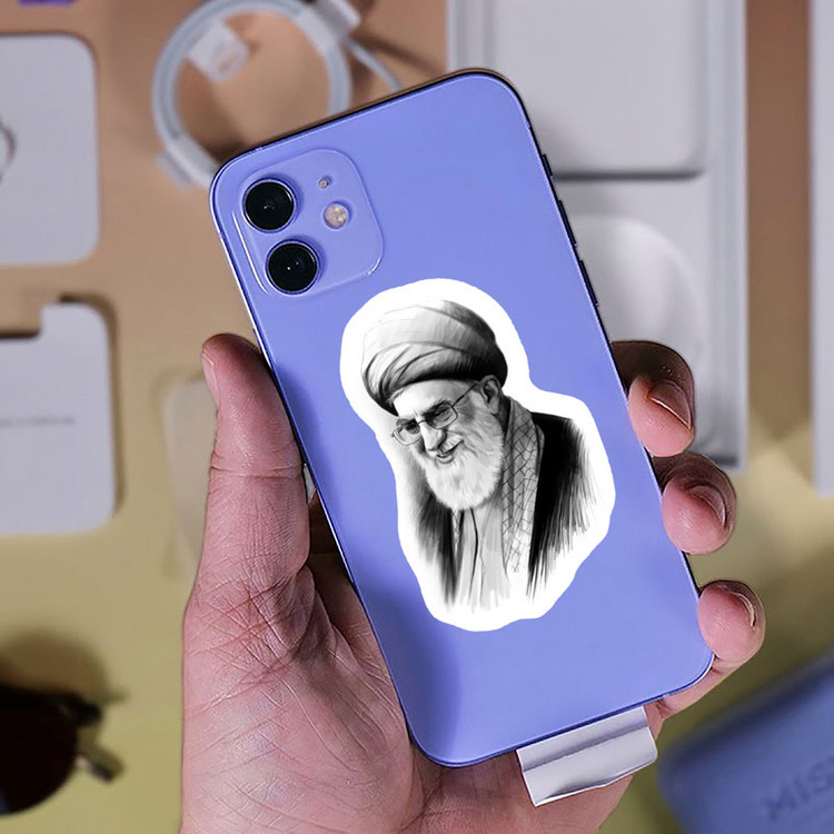 استیکر لپ تاپ پیکسل میکسل مدل رهبری آیت الله خامنه ای مجموعه 4 عددی