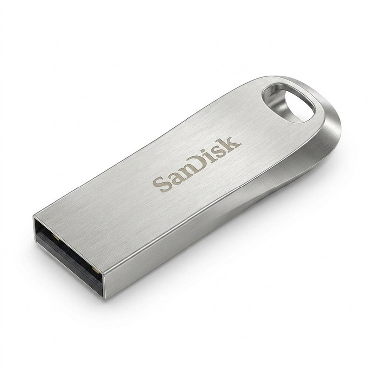 فلش مموری سن دیسک Ultra Luxe ظرفیت 64 گیگابایت با رابط USB 3.1 سرعت خواندن تا 150 مگابایت بر ثانیه، بدنه فلزی مقاوم، پشتیبانی از نرمافزار رمزگذاری اطلاعات