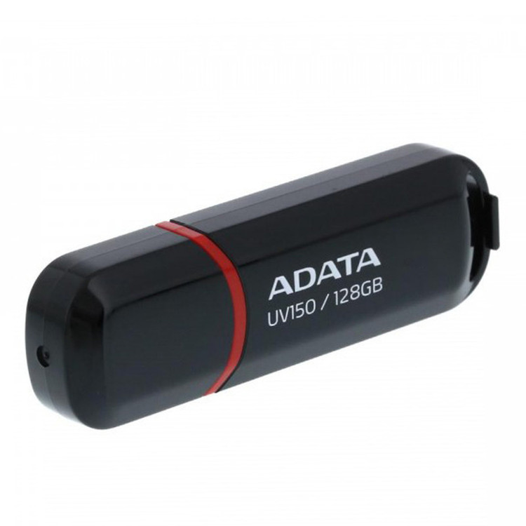 فلش مموری 128 گیگابایت ای دیتا مدل UV150 با رابط USB Type-A و استاندارد USB سهنقطهدو نسل 1، طراحی درپوشدار و سازگار با موبایل، تبلت، رایانه و تلویزیون