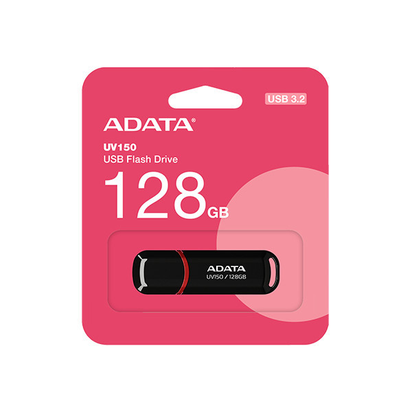 فلش مموری 128 گیگابایت ای دیتا مدل UV150 با رابط USB Type-A و استاندارد USB سهنقطهدو نسل 1، طراحی درپوشدار و سازگار با موبایل، تبلت، رایانه و تلویزیون