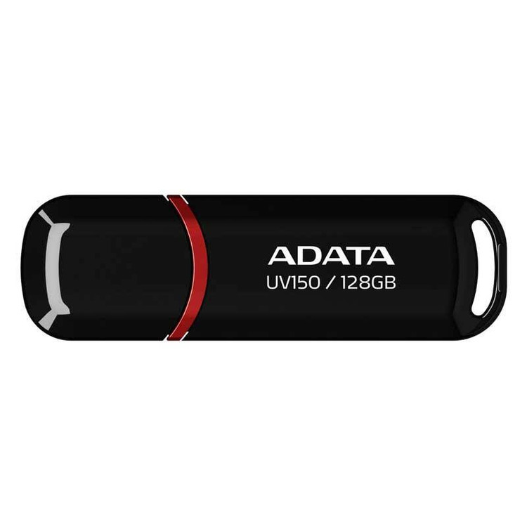 فلش مموری 128 گیگابایت ای دیتا مدل UV150 با رابط USB Type-A و استاندارد USB سهنقطهدو نسل 1، طراحی درپوشدار و سازگار با موبایل، تبلت، رایانه و تلویزیون