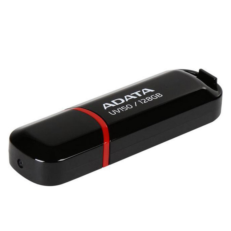 فلش مموری 128 گیگابایت ای دیتا مدل UV150 با رابط USB Type-A و استاندارد USB سهنقطهدو نسل 1، طراحی درپوشدار و سازگار با موبایل، تبلت، رایانه و تلویزیون