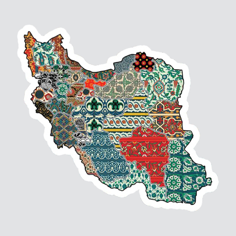 استیکر لپ تاپ پیکسل میکسل مدل نقشه ایران سنتی کد 01