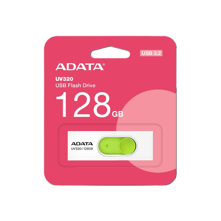فلش مموری 128 گیگابایت ای دیتا مدل UV320 با رابط USB 3.2 Gen1 Type-A، طراحی کشویی بدون درپوش و سرعت خواندن تا 100 مگابایت بر ثانیه
