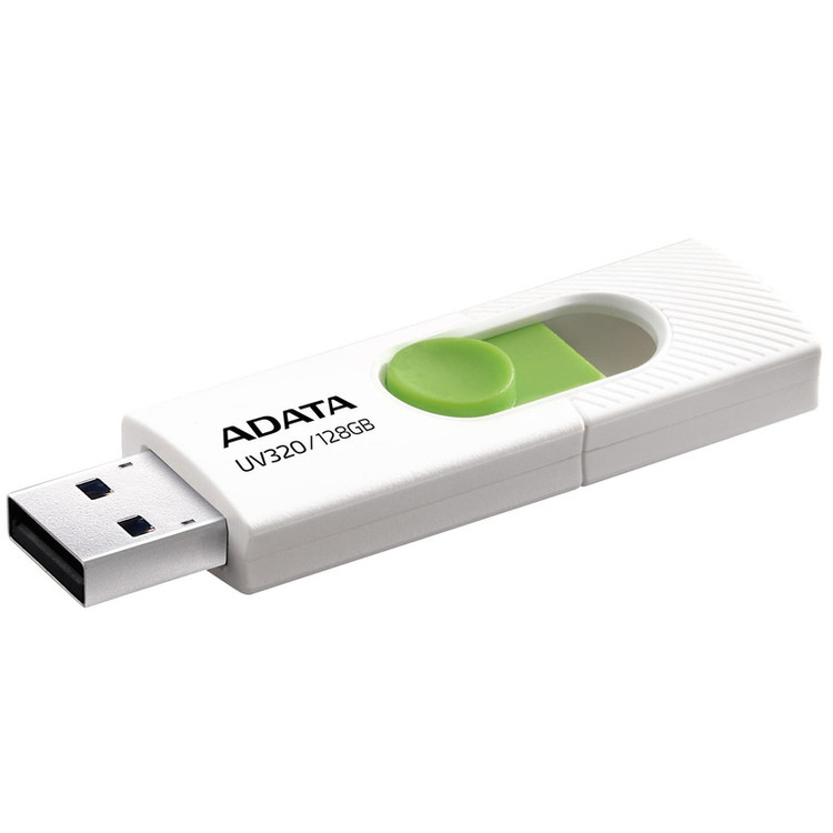 فلش مموری 128 گیگابایت ای دیتا مدل UV320 با رابط USB 3.2 Gen1 Type-A، طراحی کشویی بدون درپوش و سرعت خواندن تا 100 مگابایت بر ثانیه