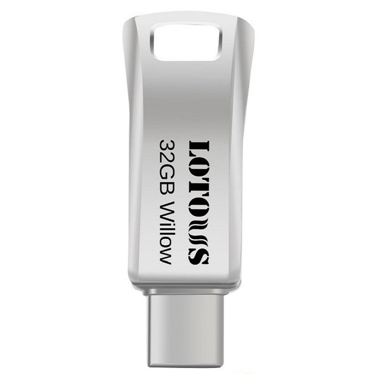 فلش مموری 32 گیگابایتی لوتوس مدل Willow، دارای 2 رابط USB Type-A و USB Type-C، استاندارد USB 3.2 Gen2، سرعت خواندن 190 و نوشتن 90 مگابایت بر ثانیه، پشتیبانی از OTG و مقاوم در برابر آب، ضربه، شوک و لرزش