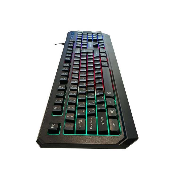 کیبورد بیاند مدل Bk-7140، سوئیچ ممبران، Full-size، نورپردازی LED RGB