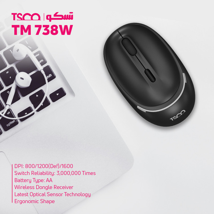 ماوس بی سیم تسکو مدل TM 738W