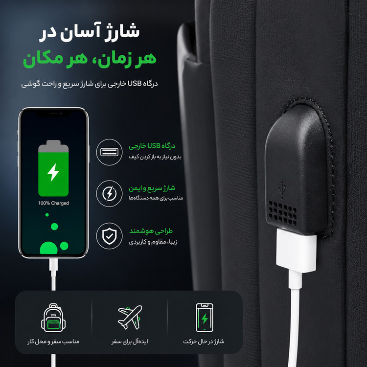 کوله پشتی لپ تاپ اکولاک مدل Evolux 92 مناسب برای لپتاپهای تا 17 اینچ