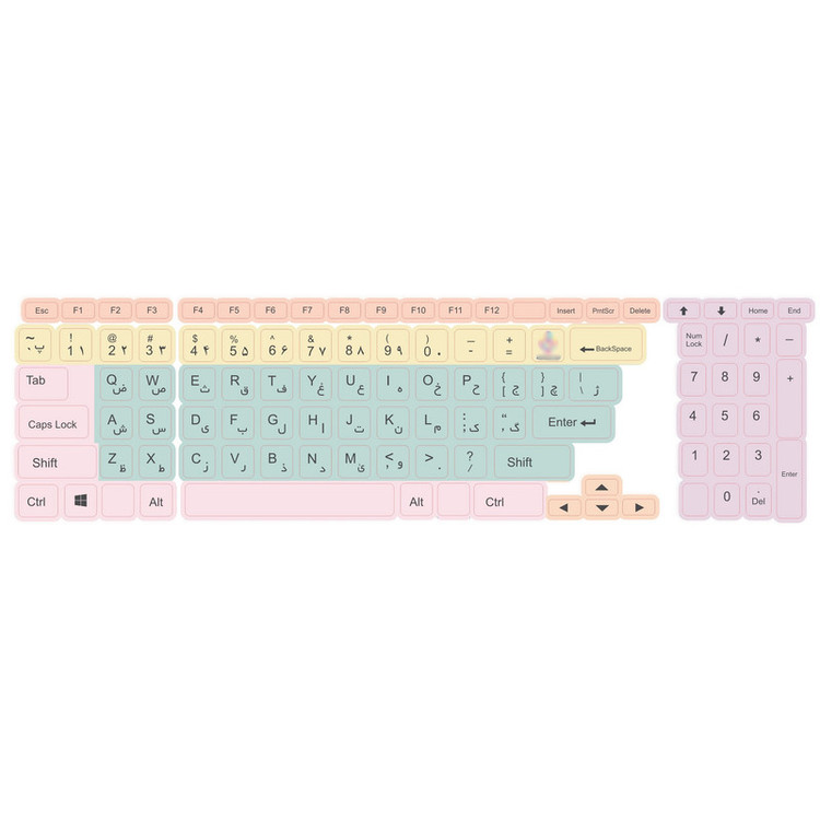 برچسب کیبورد حروف فارسی کد 014