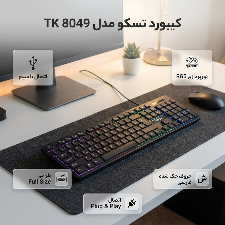 کیبورد تسکو مدل TK 8049
