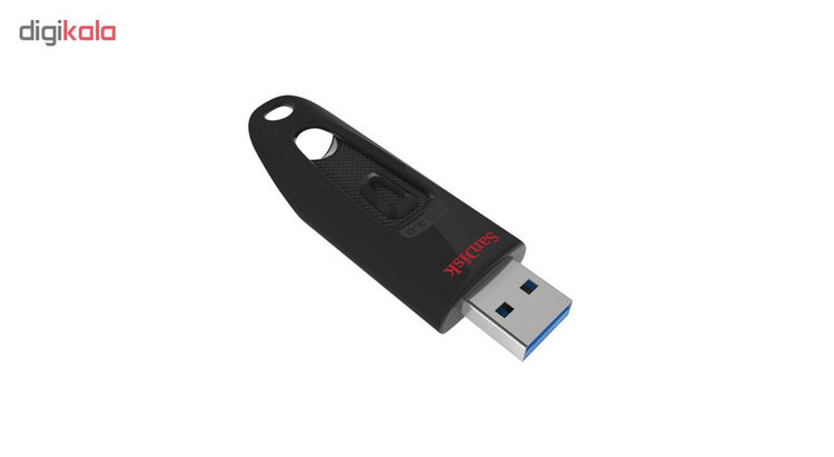 فلش مموری کشویی سن دیسک مدل CZ48 ظرفیت 128 گیگابایت با رابط USB 3.0، سرعت انتقال تا 100 مگابایت بر ثانیه، سازگار با USB 2.0 و قابلیت رمزنگاری اطلاعات