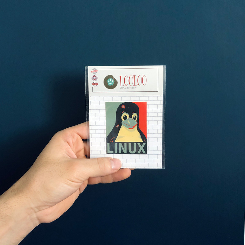 استیکر لپ تاپ لولو طرح LINUX برنامه نویسی کد 679