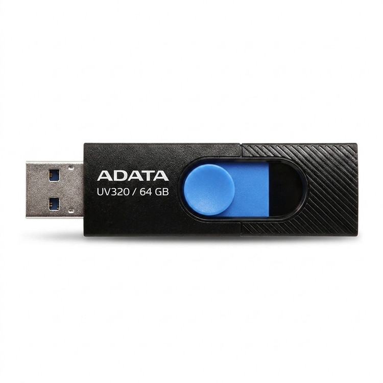 فلش مموری USB 3.2 ایدیتا مدل UV320 ظرفیت 64 گیگابایت با طراحی کشویی بدون درپوش و محل اتصال بند