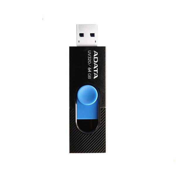 فلش مموری USB 3.2 ایدیتا مدل UV320 ظرفیت 64 گیگابایت با طراحی کشویی بدون درپوش و محل اتصال بند
